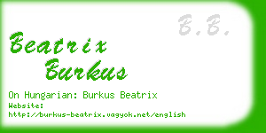 beatrix burkus business card